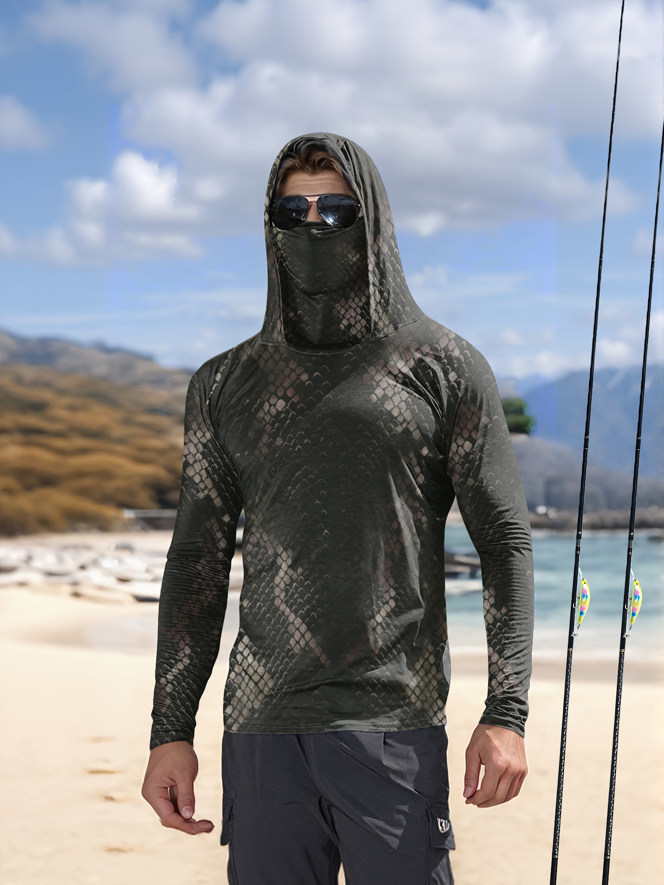 Fishing Hoodie - Kemeja Memancing Pria Berkerudung Lengan Panjang