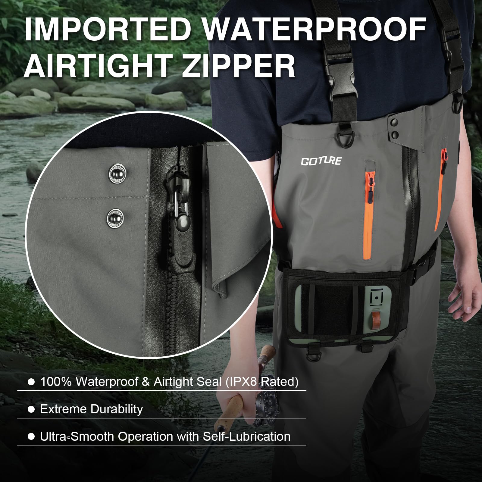 Goture 5 Lapis Tahan Air Meman - Fishing Waders ulasan dan harga