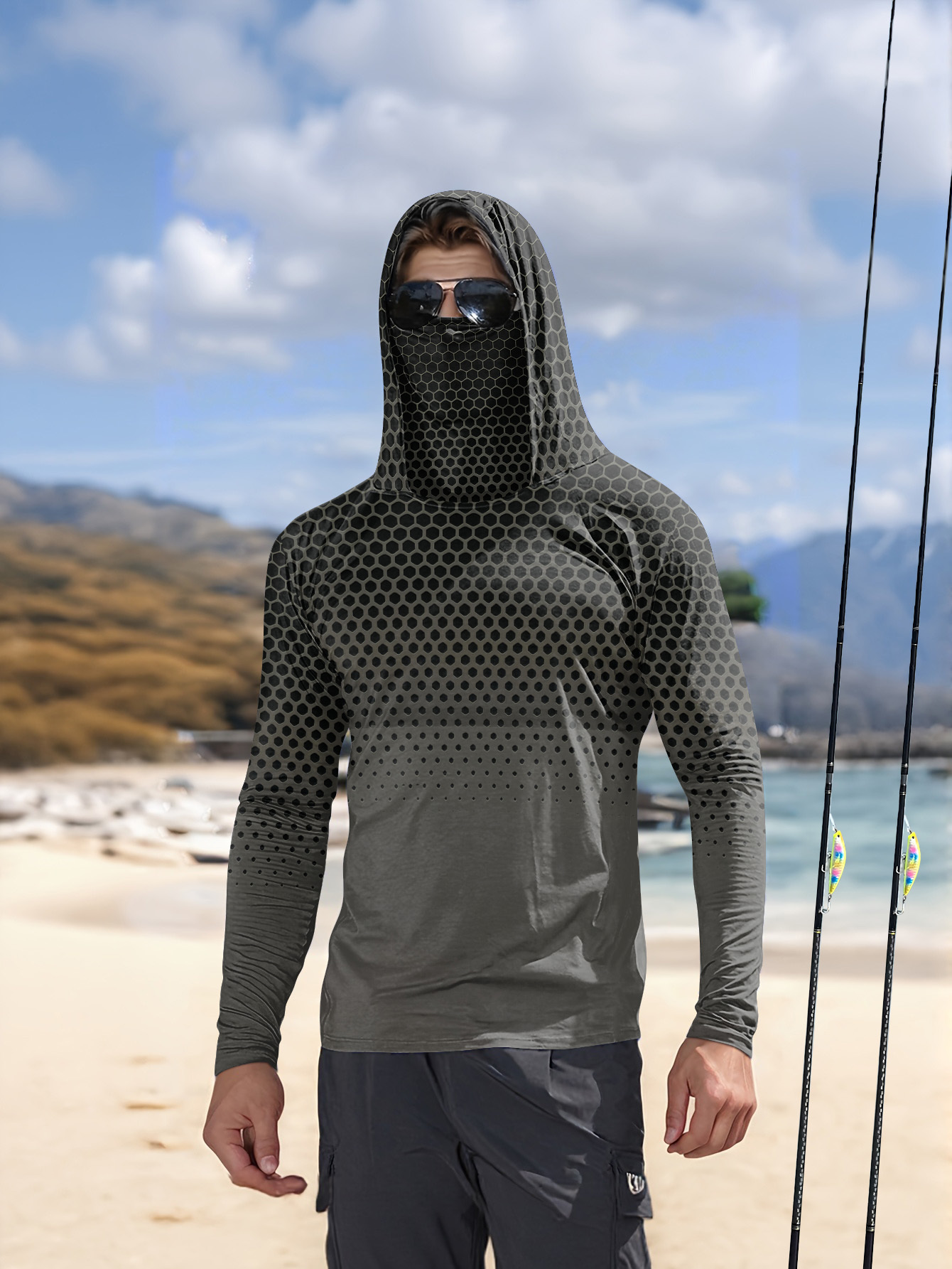 Kemeja Pancing Pria Berwarna A - Fishing Hoodie ulasan dan harga